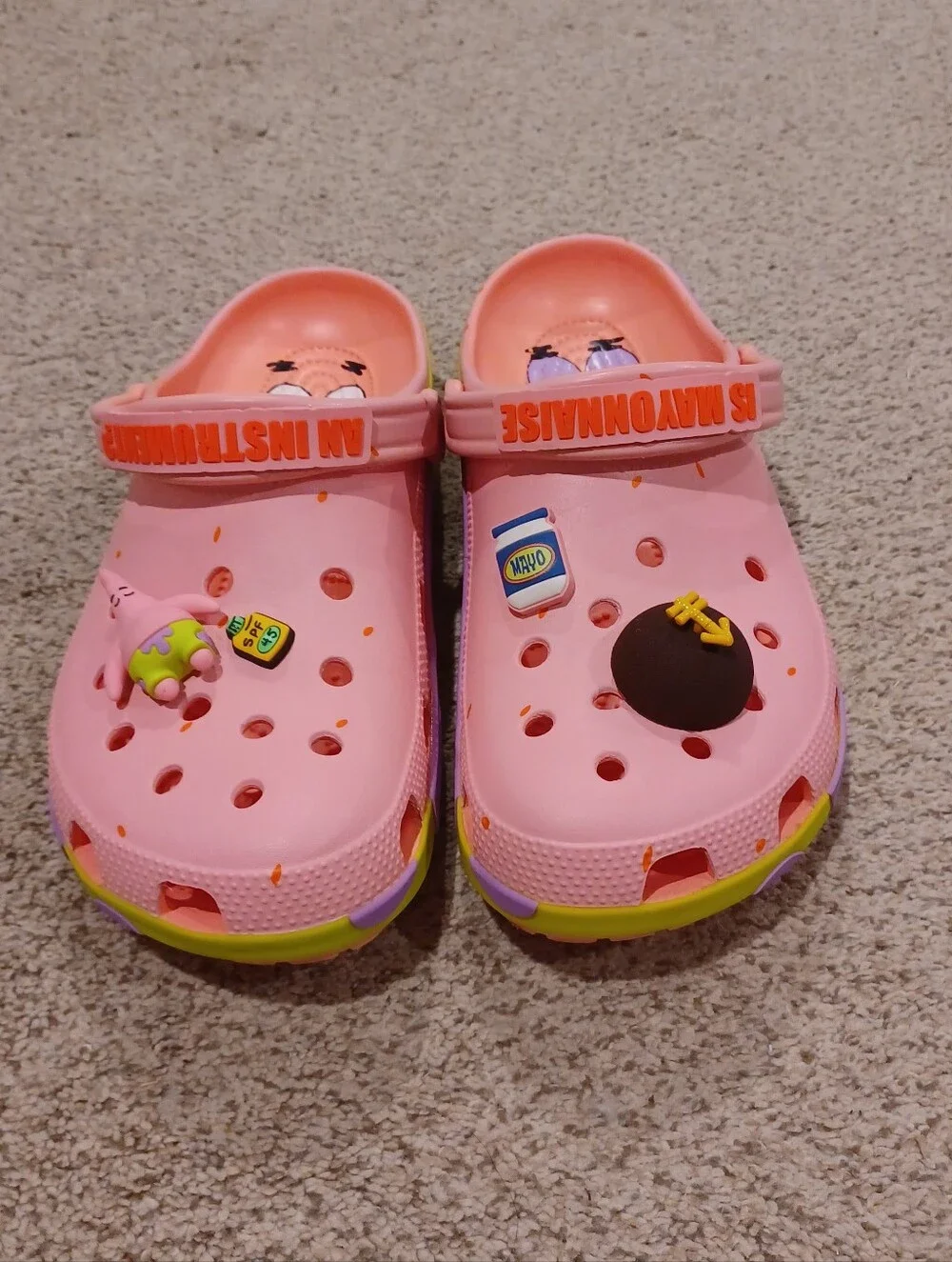 Crocs x SpongeBob Patrick Star Classic Clogs With JIBBITZ Charms Mens Size 12